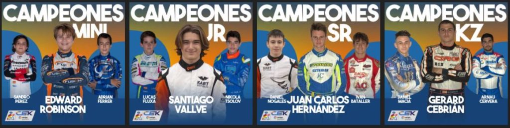 Campeones de karting del CEK 2020