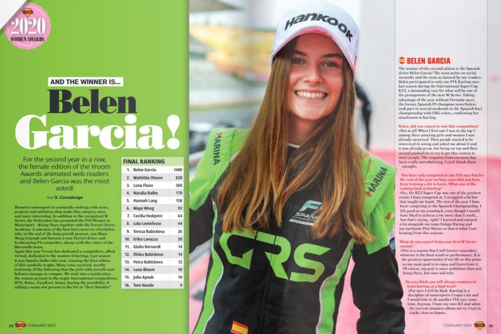 Belén García, la mejor piloto de karting femenina 2020