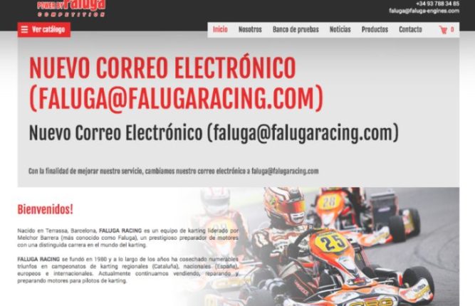 Captura de la web antigua de Faluga Racing